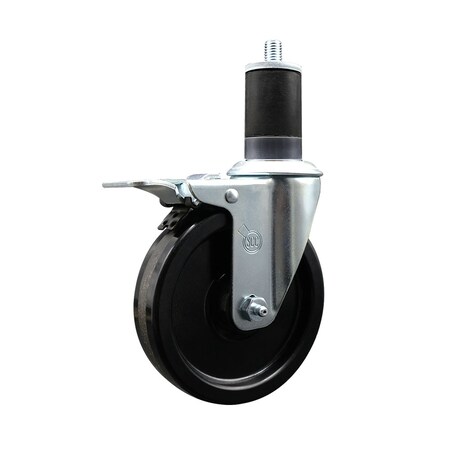 Service Caster 5'' SS Phenolic Swivel 1-5/8'' Expanding Stem Caster Total Lock Brake SCC-SSEXTTL20S514-PHS-158